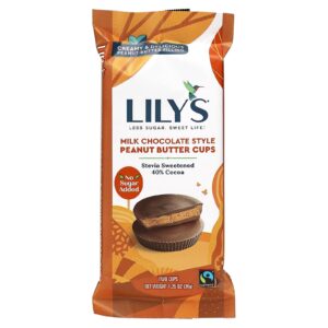 Lilys Sweets Copos de Manteiga de Amendoim Estilo de Chocolate de Leite 2 Copos 36 g (125 oz)