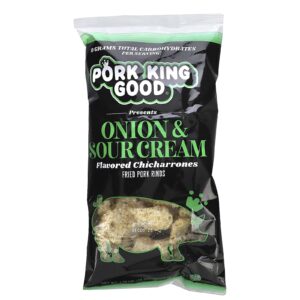 Pork King Good Chicharrones com Sabor Cebola e Creme Azedo 495 g (175 oz)