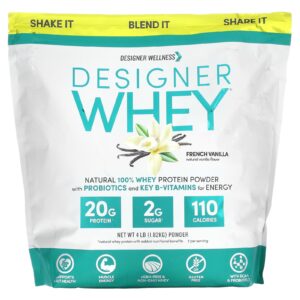 Designer Wellness Whey de Design Proteína em Pó 100% Whey Natural Baunilha Francesa 182 kg (4 lb)