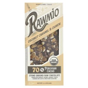 Rawmio Chocolate Cru Moído Caramelo de Coco e Castanha de Caju 60 g (212 oz)