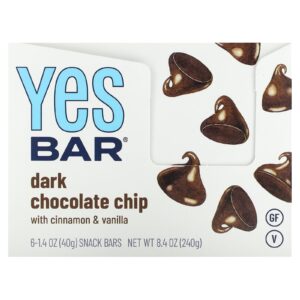Yes Bar Lanche Lascas de Chocolate Amargo 6 Barras 40 g (14 oz) Cada