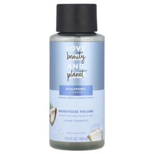 Love Beauty and Planet Shampoo Vegano Para Todos os Tipos de Cabelo Água de Coco e Flor de Mimosa 400 ml (135 fl oz)