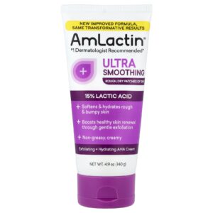 AmLactin Creme de AHA Esfoliante + Hidratante Ultrasuavizante para Peles Ásperas e Secas 140 g (49 oz)