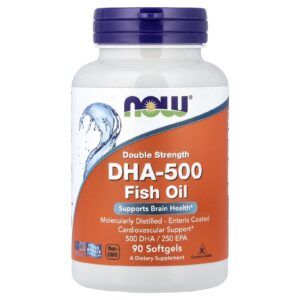 NOW Foods Óleo de Peixe DHA-500 90 Cápsulas Softgel