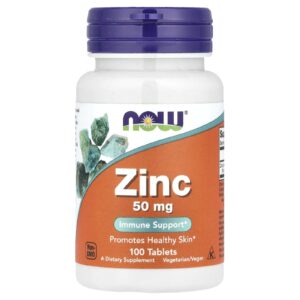 NOW Foods Zinco 50 mg 100 comprimidos