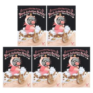 Elizavecca Witch Piggy Hell-Pore Pacote de Máscara de Beleza de Sérum com Bolha de Solução Preta Máscara de 5 Folhas 28 g (1 oz) Cada