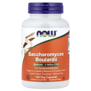 NOW Foods Saccharomyces Boulardii 5 Bilhões de UFC 120 Cápsulas Vegetais