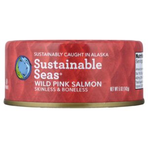 Sustainable Seas Salmão Rosa Selvagem Sem Pele e Sem Espinha 142 g (5 oz)