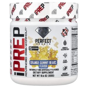 PERFECT Sports iPrep Pré-treino Avançado Gomas de Laranja 300 g (106 oz)