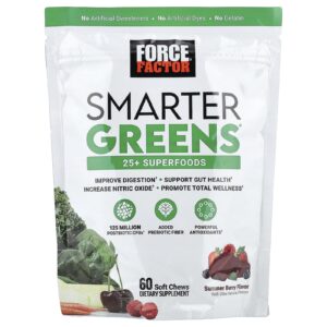 Force Factor Smarter Greens® Frutos Silvestres de Verão 60 Cápsulas Mastigáveis