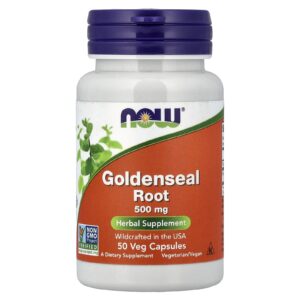 NOW Foods Raiz de Hidraste 500 mg 50 Cápsulas Vegetais