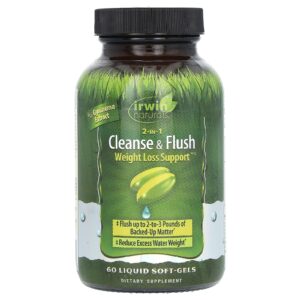 Irwin Naturals 2-em-1 Limpeza e Auxílio à Perda de Peso 60 Cápsulas Softgel Líquidas