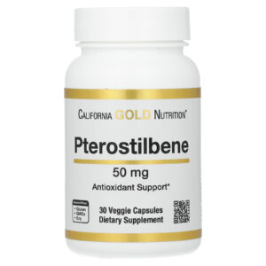 California Gold Nutrition Pterostilbene 50 mg 30 Cápsulas Vegetais