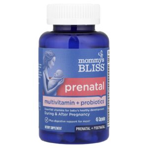 Mommys Bliss Multivitamínico + Probióticos pré-natal 45 cápsulas