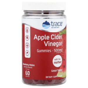 Trace Gomas de Vinagre de Maçã Sabor Morango e Melão 500 mg 60 Gomas