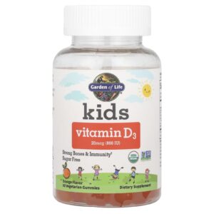 Garden of Life Crianças Vitamina D3 Laranja 20 mcg (800 UI) 60 Gomas Vegetarianas