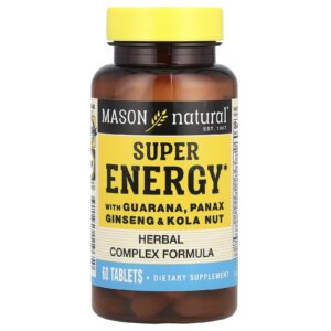 Mason Natural Superenergia com Guaraná Panax Ginseng e Noz de Cola 60 Comprimidos