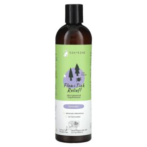 Kin+Kind Shampoo para Alívio de Pulgas e Carrapatos para Cães Lavanda 354 ml (12 fl oz)
