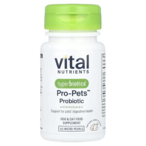 Vital Nutrients Hyperbiotics® Probiótico Pro-Pets™ Para Cães e Gatos Carne Natural 60 MicroPérolas