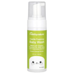 Mild By Nature Sabonete de Castela em Espuma para Bebês Baunilha e Laranja Doce 148 ml (5 fl oz)