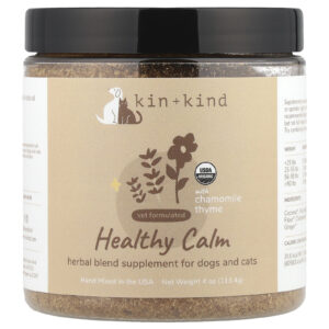Kin+Kind Healthy Calm Suplemento Misturado de Ervas para Cães e Gatos Com Camomila e Tomilho 1134 g (4 oz)