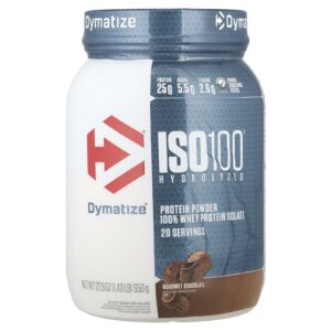 Dymatize ISO100® Hidrolisado 100% de Isolado de Whey Protein Chocolate Gourmet 650 g (143 lb)