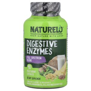NATURELO Enzimas Digestivas Mistura de Espectro Completo 90 Cápsulas Vegetarianas