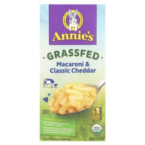 Annies Homegrown Macarrão Gado Criado no Pasto e Queijo Cheddar Clássico 170 g (6 oz)