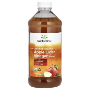Swanson Vinagre de Cidra Orgânico Certificado com Mãe 473 ml (16 fl oz)