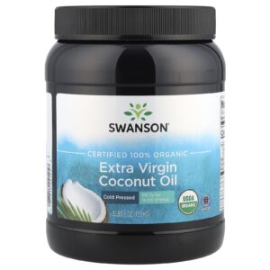 Swanson Óleo de Coco Extra Virgem Certificado 100% Orgânico 153 kg (3 lbs e 6 oz)