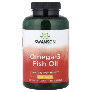 Swanson Óleo de Peixe Ômega-3 Limão 150 Cápsulas Softgel