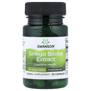 Swanson Extrato de Ginkgo Biloba Padronizado 60 mg 30 Cápsulas