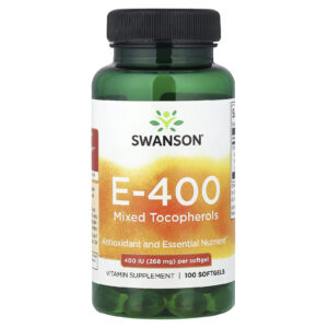Swanson E-400 Tocoferóis Mistos 268 mg (400 UI) 100 Cápsulas Softgel