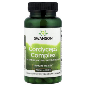 Swanson Complexo Cordyceps com Cogumelos Reishi e Shiitake 60 Cápsulas Veganas