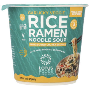 Lotus Foods Ramen de Arroz Sopa de Macarrão Vegetais com Alho 55 g (194 oz)