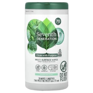 Seventh Generation Lenços umedecidos para várias superfícies Hortelã de jardim 70 Lenços umedecidos