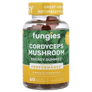 Fungies Gomas Energéticas de Cogumelos Cordyceps Manga e Abacaxi 60 Gomas de Pectina