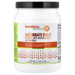 NutriBiotic Imunidade Ascorbato Bio-C Vitamina C com Bioflavonoides e Minerais 1 kg (22 lb)