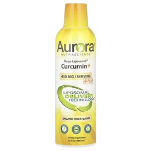 Aurora Nutrascience Mega-Liposomal™ Curcumina+ Frutas Orgânicas 450 mg 480 ml (16 fl oz)