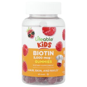 Lifeable Infantil Gomas de Biotina Framboesa 60 Gomas (2.500 mcg por Goma)