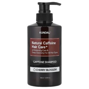 Kundal Shampoo com Cafeína Natural para Cuidados com os Cabelos+ Para Todos os Tipos de Cabelo Flor de Cerejeira 500 ml (169 fl oz)