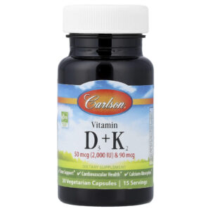 Carlson Vitaminas D3 + K2 30 Cápsulas Vegetarianas