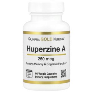 California Gold Nutrition Huperzine A 250 mcg 90 Cápsulas Vegetais