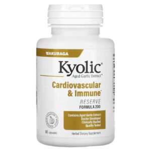 Kyolic Aged Garlic Extract Cardiovascular e Imunológico Fórmula de Reserva 200 60 Cápsulas (600 mg por Cápsula)