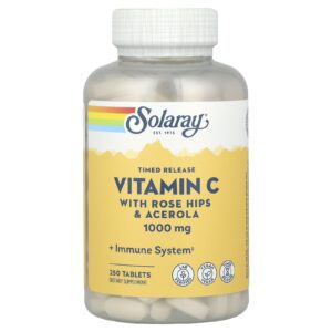 Solaray Vitamina C de Liberação Programada com Rosa-Mosqueta e Acerola 1.000 mg 250 Comprimidos
