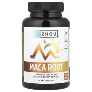 Zhou Nutrition Raiz de Maca-Peruana 120 Cápsulas Vegetais (500 mg por Cápsula)