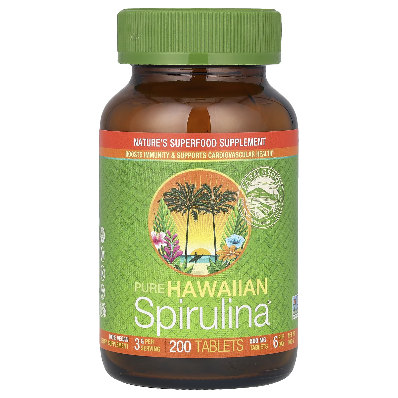 Nutrex Hawaii Pure Hawaiian Spirulina® 500 mg 200 Comprimidos
