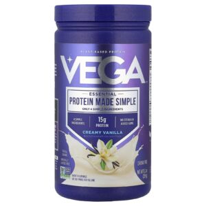 Vega Essential Protein Made Simple Proteína à Base de Plantas Baunilha Cremosa 259 g (92 oz)