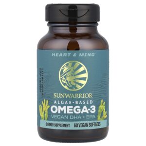 Sunwarrior Ômega-3 DHA + EPA Vegano 60 Cápsulas Veganas Gelatinosas