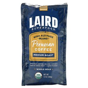 Laird Superfood Café Peruano Grão Integral Torra Média 340 g (12 oz)